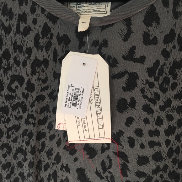 CURRENT/ELLIOTT NWT Grey Leopard Freshman Tee Sz S - Picture 5 of 6